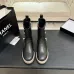Chanel 26AW Square‑Toe CC Logo Chunky Heel Ankle Boots #B68476