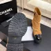 Chanel 26AW Square‑Toe Chain Chunky Heel Combat Boots #B68473