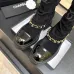 Chanel 26AW Square‑Toe Chain Chunky Heel Combat Boots #B68474