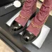 Chanel 26AW Square‑Toe Chain Chunky Heel Combat Boots #B68475
