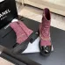Chanel 26AW Square‑Toe Chain Chunky Heel Combat Boots #B68475