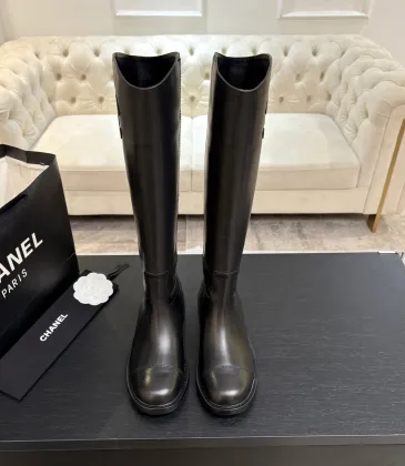 Chanel Classic Double‑C Suede Calfskin Knee‑High Riding Boots #B68367