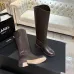Chanel Classic Double‑C Suede Calfskin Knee‑High Riding Boots #B68368