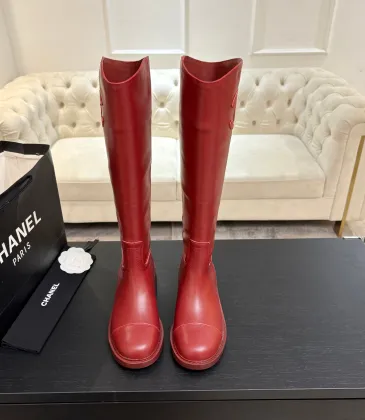 Chanel Classic Double‑C Suede Calfskin Knee‑High Riding Boots #B68369