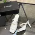 Chanel 2026 Double‑Strap Square‑Toe Heel Slide Sandals #B68496