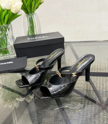Chanel 2026 Double‑Strap Square‑Toe Heel Slide Sandals #B68499
