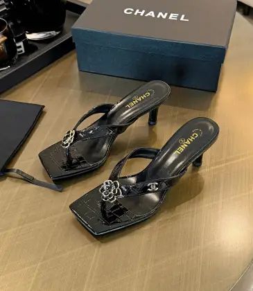 Chanel 2026 Double‑Strap Square‑Toe Heel Slide Sandals #B68501