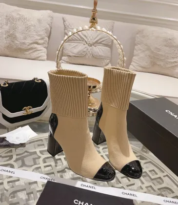 Chanel Boots For Women Beige #A54811