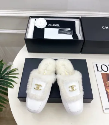 Chanel Double C Turnlock Shearling Lined Mule Slippers #B68352