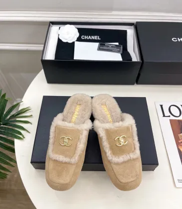Chanel Double C Turnlock Shearling Lined Mule Slippers #B68354