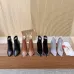 Christian Louboutin Tan Leather Studded Ankle Boots, Pointed Toe, 100mm Stiletto Heel, Red Sole #B69613