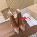 Christian Louboutin Tan Leather Studded Ankle Boots, Pointed Toe, 100mm Stiletto Heel, Red Sole #B69613