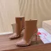 Christian Louboutin Tan Leather Studded Ankle Boots, Pointed Toe, 100mm Stiletto Heel, Red Sole #B69613