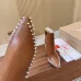 Christian Louboutin Tan Leather Studded Ankle Boots, Pointed Toe, 100mm Stiletto Heel, Red Sole #B69613