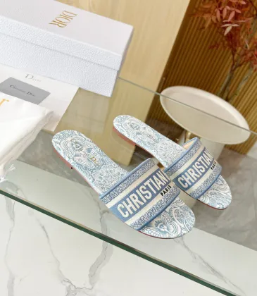 D-ior Shoes for D-ior Slippers for women Dway Embroidered Cotton Chrstian #A48923