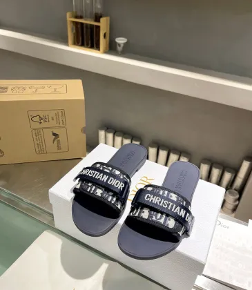 D-ior Shoes for D-ior Slippers for women Dway Embroidered Cotton Chrstian #A48929