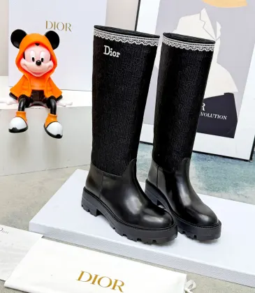 Dior 2026 AW British Style Leather Knee High Boots #B68345