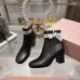 Dior J'ADIOR CD Logo Bow Chunky Heel Ankle Boots 8cm Heel #B68370