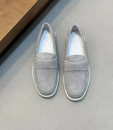 Dior Men’s Suede Leather Loafers, Calfskin Lining, Logo Hardware Detail #B67585