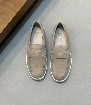 Dior Men’s Suede Leather Loafers, Calfskin Lining, Logo Hardware Detail #B67587