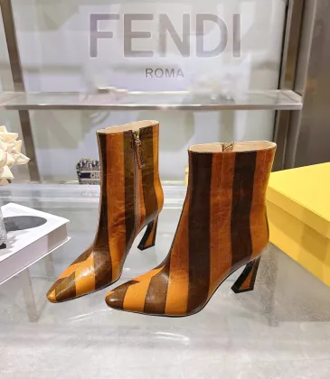 Fendi Arco Eel‑Skin Cone‑Heel Ankle Boots 8cm Heel #B68483