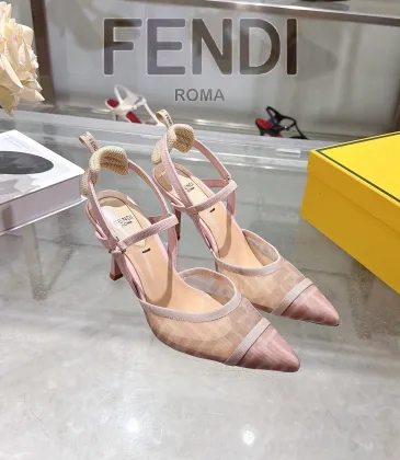 Fendi Colibri Lite FF Mesh Slingback Pointed‑Toe High Heels #B68479