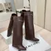 Givenchy Women’s Tan Leather Knee-High Boots with Gold Strap &amp; Pointed Toe #B69617