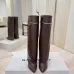 Givenchy Women’s Tan Leather Knee-High Boots with Gold Strap &amp; Pointed Toe #B69617