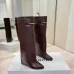 Givenchy Women’s Tan Leather Knee-High Boots with Gold Strap &amp; Pointed Toe #B69617