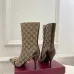 Gucci GG Monogram Pointed‑Toe High‑Heel Ankle Boots 8.5cm Heel #B68360