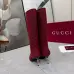 Gucci Women’s Red GG Canvas Knee-High Boots with Pointed Toe &amp; Metal Stiletto Heel #B69628