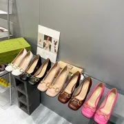 Women Gucci Leather Sandals Heel height 7.5CM #A34921
