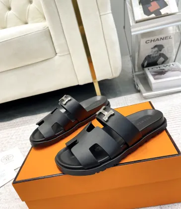 Hermes Chypre Double‑Strap Slide Sandals #B68490
