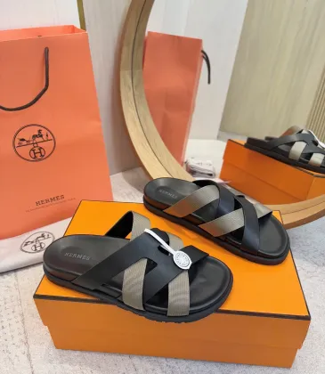 Hermes Chypre Double‑Strap Slide Sandals #B68491