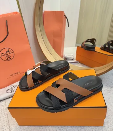Hermes Chypre Double‑Strap Slide Sandals #B68492
