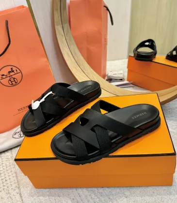 Hermes Chypre Double‑Strap Slide Sandals #B68494