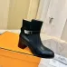 Hermès Leather Kelly Buckle Block‑Heel Ankle Boots 6cm Heel #B68412