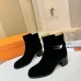 Hermès Suede Metal‑Lock Block‑Heel Ankle Boots 6cm Heel #B68410
