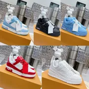 Louis Vuitton Trainer AAA Quality White/Black/Blue/Skyblue/Red #A39320 Louis Vuitton Trainer AAA Quality White/Black/Blue/Skyblue/Red #A39320