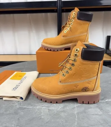 Louis Vuitton x Timberland Wheat Nubuck Monogram Boots – Unisex Luxury Workwear-Inspired Footwear 3.5CM #A44156 Louis Vuitton x Timberland Wheat Nubuck Monogram Boots – Unisex Luxury Workwear-Inspired Footwear 3.5CM #A44156