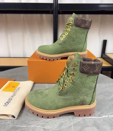 Louis Vuitton x Timberland Green Monogram Suede Boots – Limited Edition Unisex Luxury Outdoor Footwear 3.5CM #A44157 Louis Vuitton x Timberland Green Monogram Suede Boots – Limited Edition Unisex Luxury Outdoor Footwear 3.5CM #A44157