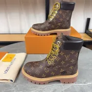 Louis Vuitton x Timberland Monogram Leather Unisex Boots – Limited Edition High-Top Rugged Fashion Footwear - 3.5CM Louis Vuitton x Timberland Monogram Leather Unisex Boots – Limited Edition High-Top Rugged Fashion Footwear - 3.5CM