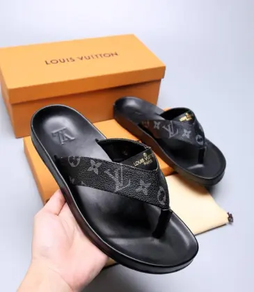Men Louis Vuitton Slippers Casual Leather flip-flops Double leather high quality outsole wear resistant #9874786 Men Louis Vuitton Slippers Casual Leather flip-flops Double leather high quality outsole wear resistant #9874786