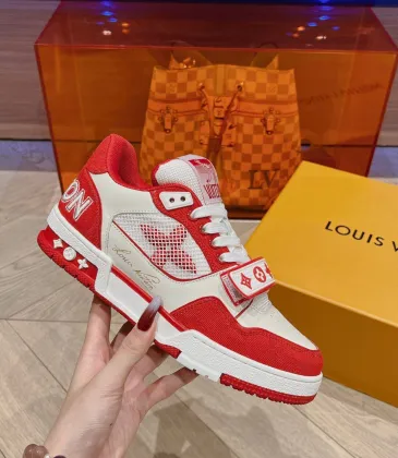 Louis Vuitton Unisex Sneakers Red/White #A27251 Louis Vuitton Unisex Sneakers Red/White #A27251