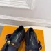 LV Metal Buckle Monogram Velvet Platform Mary Jane Shoes 4.5cm Heel #B68326