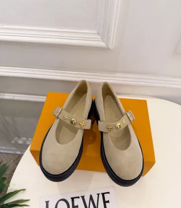 LV Metal Buckle Monogram Velvet Platform Mary Jane Shoes 4.5cm Heel #B68328
