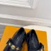 LV Metal Buckle Monogram Velvet Platform Mary Jane Shoes 4.5cm Heel #B68329
