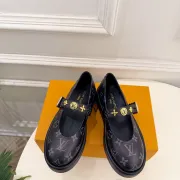LV Metal Buckle Monogram Velvet Platform Mary Jane Shoes 4.5cm Heel #B68329