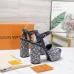 LV Chunky Heel Platform Ankle‑Strap Sandals 13cm Heel #B68425