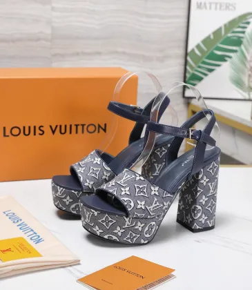 LV Chunky Heel Platform Ankle‑Strap Sandals 13cm Heel #B68425